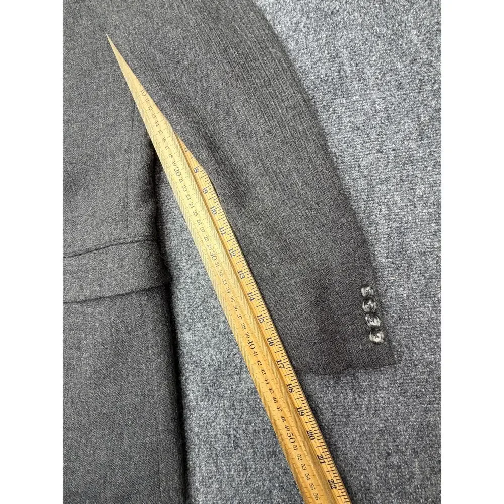 Hickey Freeman Boardroom Mens 43L 100% Camel Hair Gray Blazer USA Union Made